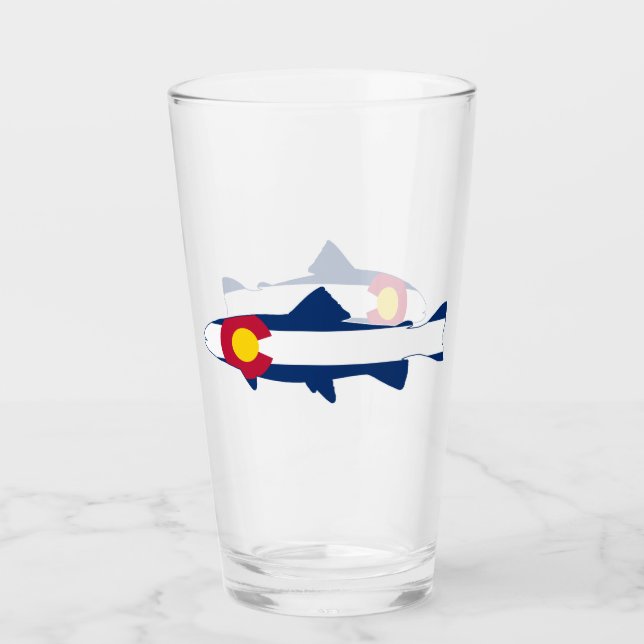 Colorado Flag Trout Fish Glass (Front)