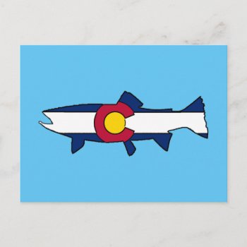 Colorado Flag Trout Fish Postcard by ColoradoCreativity at Zazzle