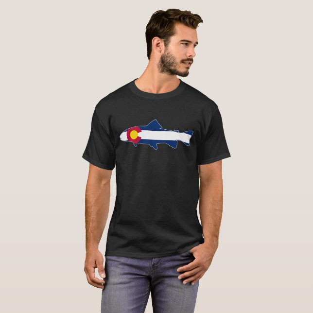 Colorado Flag Trout Fish T-Shirt (Front Full)