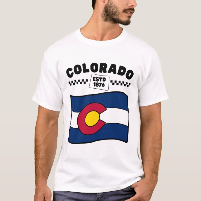 Colorado flag USA T-Shirt (Front)