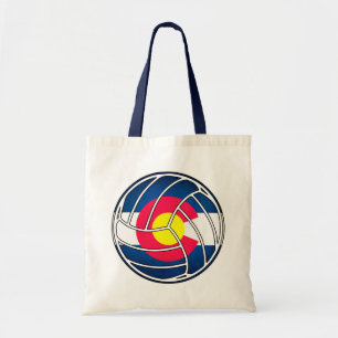 Colorado flag volleyball reusable tote bag
