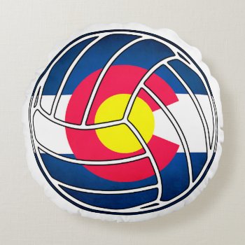 Colorado Flag Volleyball Round Pillow by ColoradoCreativity at Zazzle
