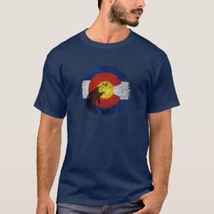 Colorado Flag With Fly Fishing Design T-Shirt