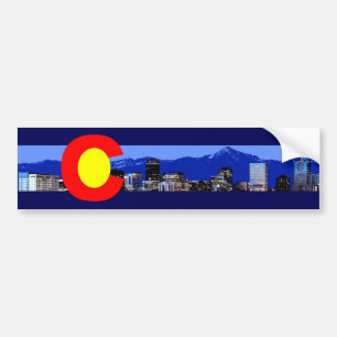 Colorado Flag with Mountains Bumper Sticker