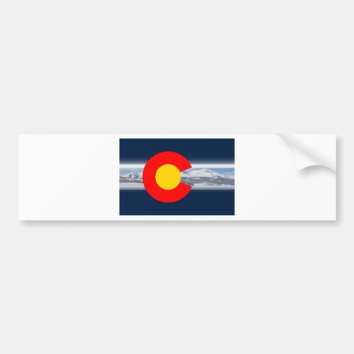 Colorado Flag with Mountains Bumper Sticker