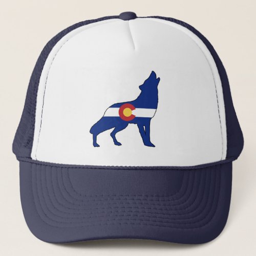 Colorado Flag Wolf Trucker Hat