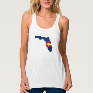 Colorado Florida flag womens racerback tank top