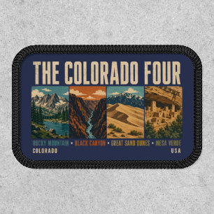 Colorado Four National Park Illustration Vintage Patch