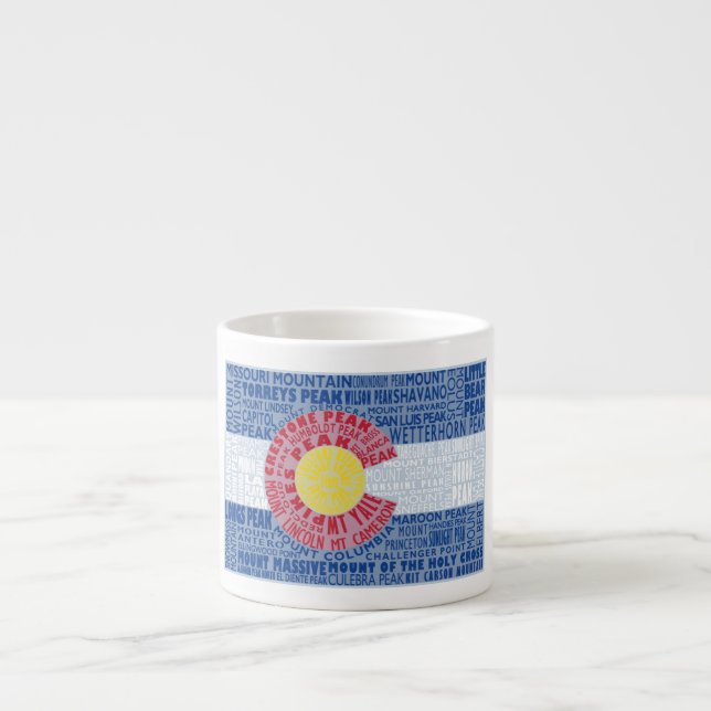 Colorado Fourteeners 14ers State Flag Espresso Mug (Front)