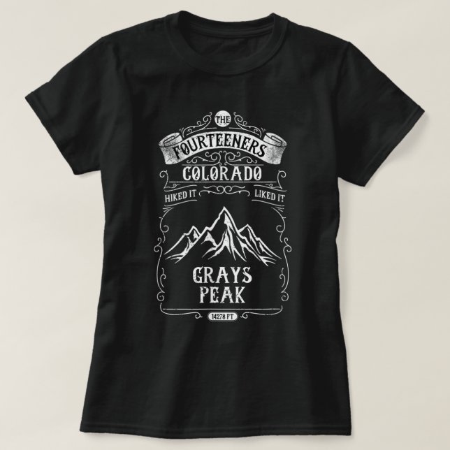 Colorado-Fourteeners-Hiking-Grays Peak  T-Shirt (Design Front)