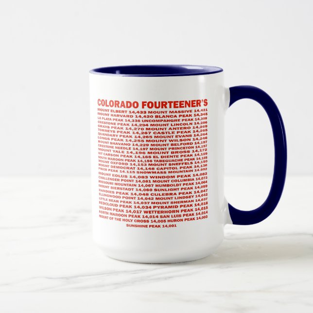 Colorado Fourteener's Mug (Right)
