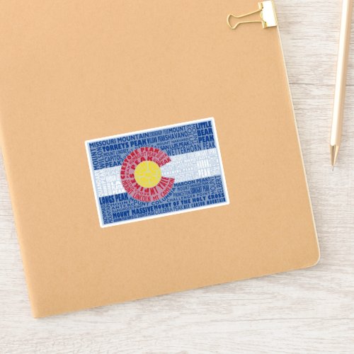 Colorado Fourteeners State Flag 14ers Sticker