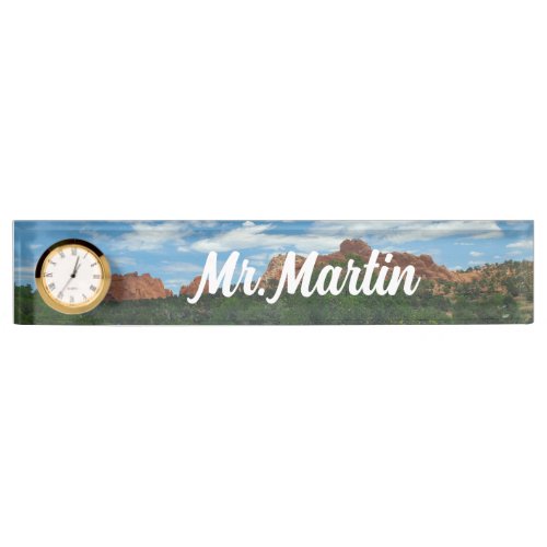 Colorado Garden of the Gods Clock Name Plate