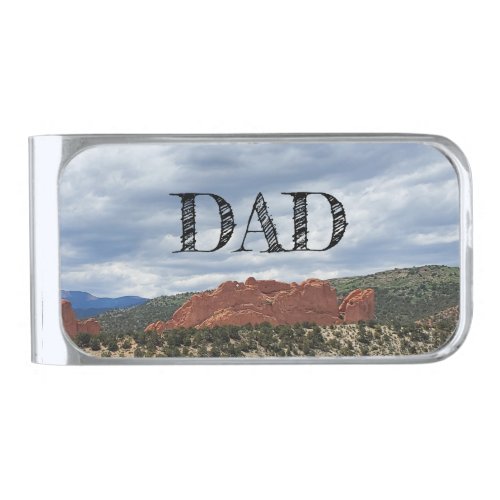 Colorado Garden of the Gods Red Rocks Dad Silver Finish Money Clip