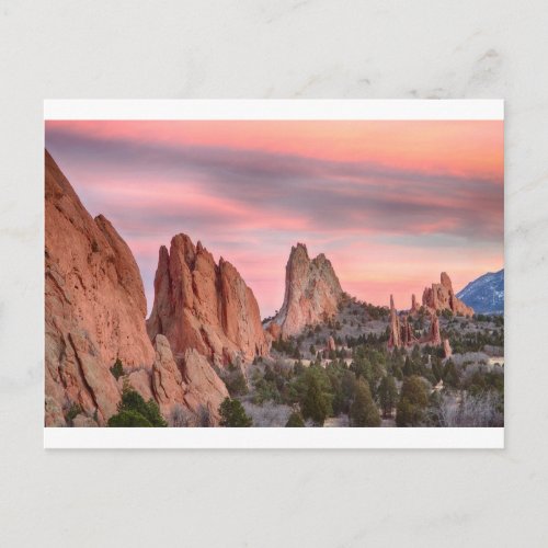 Colorado Garden of the Gods Sunset View Postcard