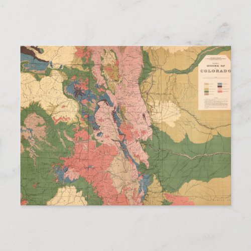 Colorado Geological Map Postcard