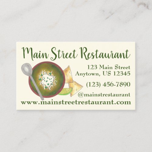 Colorado Green Chili Bowl Restaurant Food Business Card