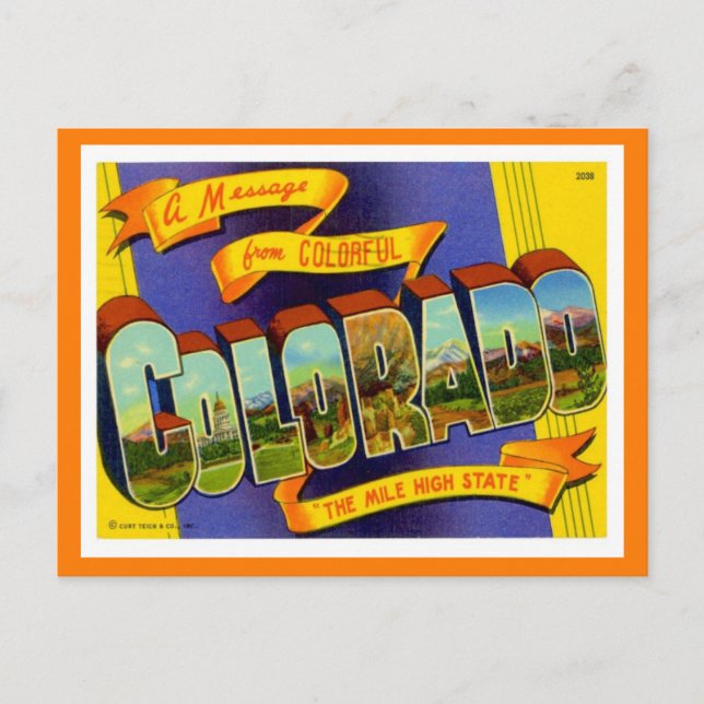 Colorado Greetings From US States Postcard (Front)