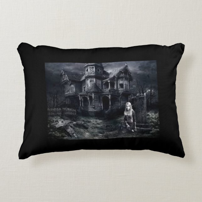 Colorado Haunted House Decorative Pillow (Front)