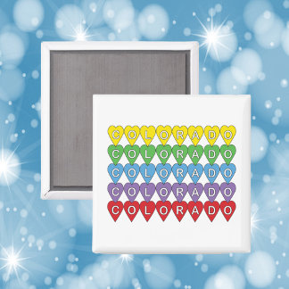 Colorado Hearts Rainbow Pattern Magnet