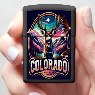 Colorado Highland Mule Deer Logo Zippo Lighter