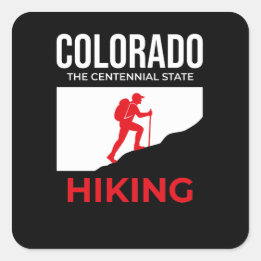 Colorado Hiking – The Centennial State USA Square Sticker