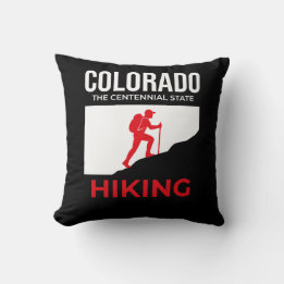 Colorado Hiking – The Centennial State USA Throw Pillow