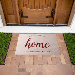 Colorado Home State Slate Pink Personalized Doormat