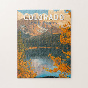 Colorado Illustration Travel Art Vintage Jigsaw Puzzle