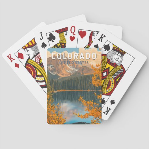 Colorado Illustration Travel Art Vintage Poker Cards