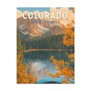 Colorado Illustration Travel Art Vintage Postcard