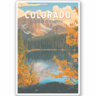 Colorado Illustration Travel Art Vintage Sticker