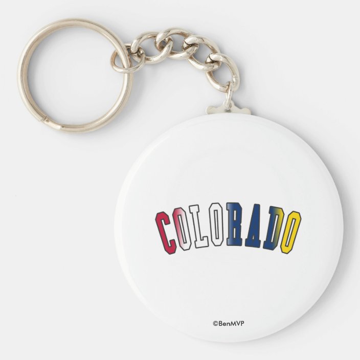 Colorado in State Flag Colors Key Chain