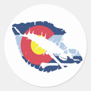 colorado kiss classic round sticker