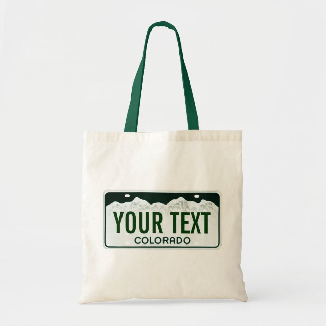 Colorado license plate tote bag (Front)