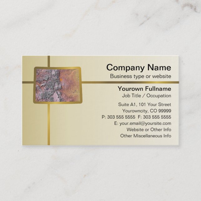 Colorado Map Business Card (Front)