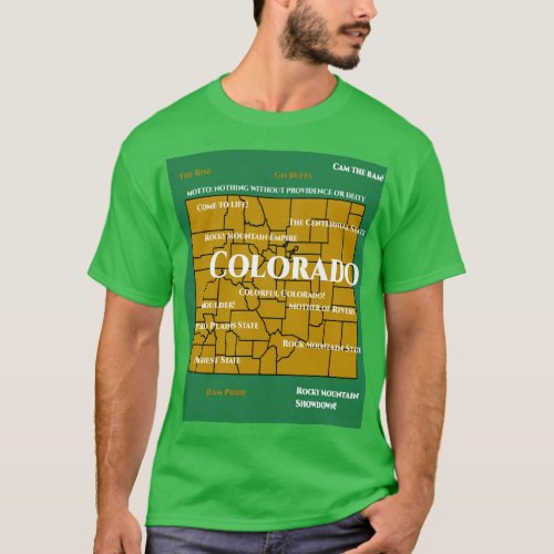 Colorado map design T_Shirt