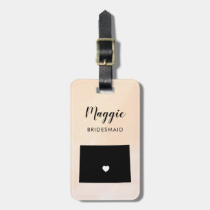 Colorado Map Luggage Tag, Wedding Party Welcome Luggage Tag