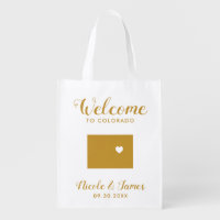 Colorado Map Wedding Welcome Bag, Favor Treat Tote