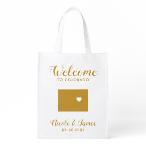 Colorado Map Wedding Welcome Bag, Favor Treat Tote