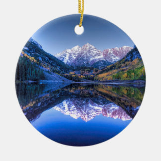 Colorado Maroon Bells in Fall Ceramic Ornament