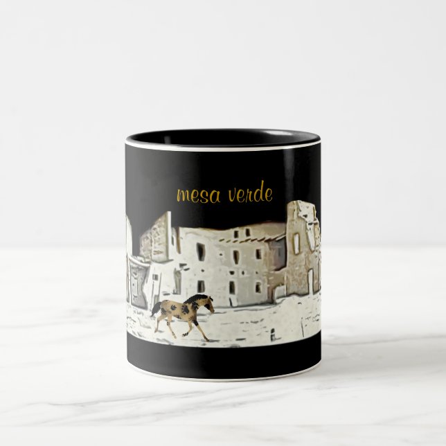 Colorado Mesa Verde National Park Two-Tone Coffee Mug (Center)