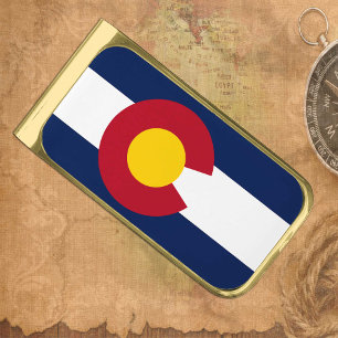 Colorado money clip, Colorado Flag, USA Gold Finish Money Clip
