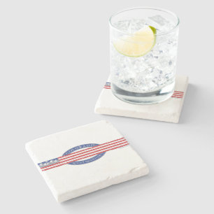 Colorado-Mountain-and-USA-Flag-Grey Stone Coaster