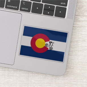Colorado Mountain Bike Flag Sticker