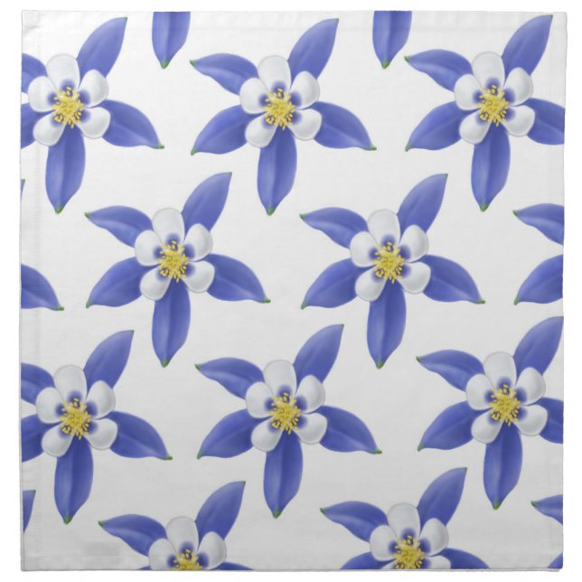 Colorado Mountain Columbine Flowers Napkin (Front)