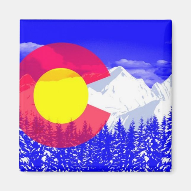 Colorado Mountain Flag Magnet (Front)