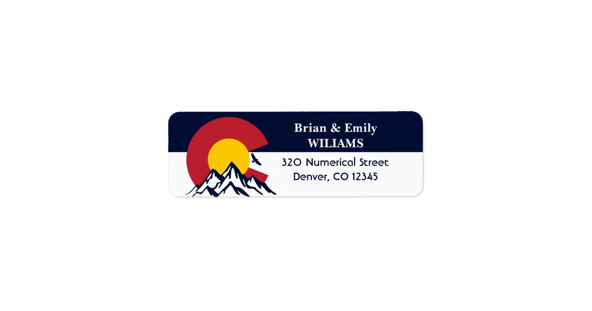 Colorado Mountain Flag Name City Street Label | Zazzle