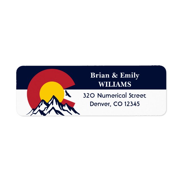 Colorado Mountain Flag Name City Street Label (Front)