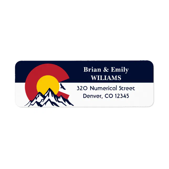 Colorado Mountain Flag Name City Street Label | Zazzle